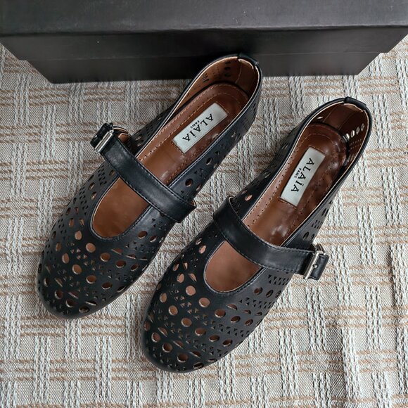 Alaia Black Ballet Flats - Picture 1 of 8